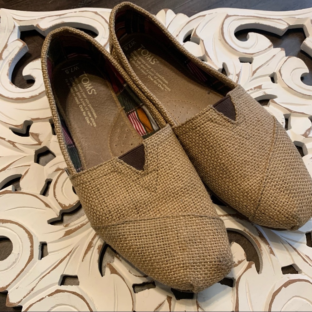 Toms Burlap Classic Alpargata Slip On Shoes